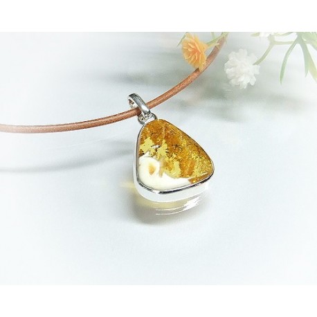 Bernsteinschmuck - Bernstein-Anhänger  Silber-925  (AM245)