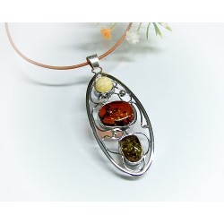 Bernsteinschmuck - Bernstein-Anhänger  Silber-925  (AM256)