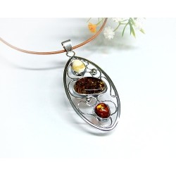 Bernsteinschmuck - Bernstein-Anhänger  Silber-925  (AM254)