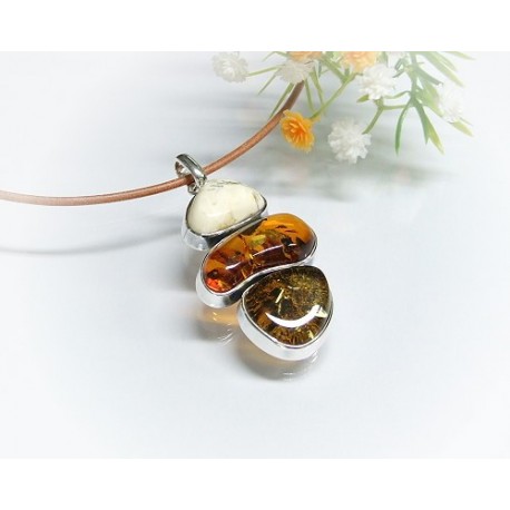 Bernsteinschmuck - Bernstein-Anhänger  Silber-925  (AM244)