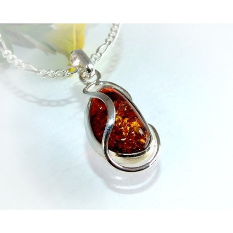 Bernsteinschmuck - Bernstein-Anhänger  Silber-925  (AM237)