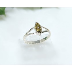 Bernstein-Ring  grün gelb Silber 925 Bernsteinschmuck  hf107