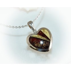 Bernstein Anhänger Herz Silber 925 AM308