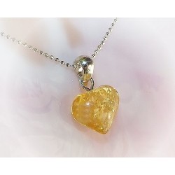 Bernstein Herz Anhänger Silber 925 AM332