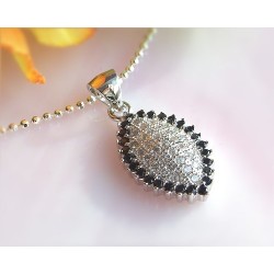 Damen Anhänger Silber 925 Zirkonia weiß schwarz SP101