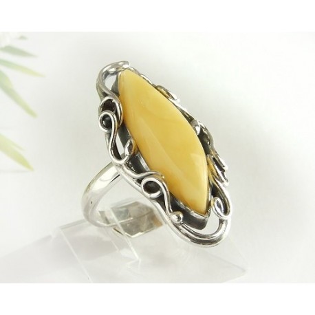 Bernstein Ring 18 mm Silber 925 HF217a