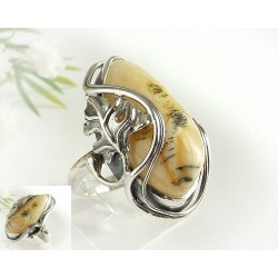 Bernstein-Ring  18 mm Silber-925  (HF208)