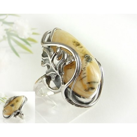 Bernstein-Ring  18 mm Silber-925  (HF208)