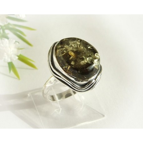 Bernstein-Ring  17,5 mm Silber-925  (HF172)