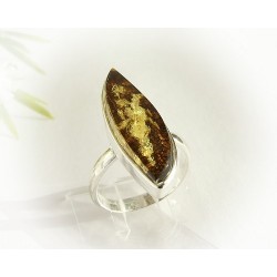 Bernstein-Ring  17,5 mm Silber-925  (HF169)