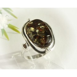 Bernstein Ring  17,5 mm Silber 925 HF179a