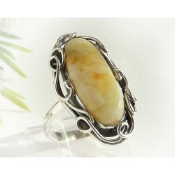 Bernstein-Ring  19 mm Silber-925  (HF259)