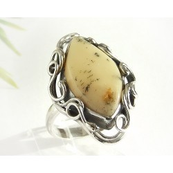 Bernstein-Ring  19 mm Silber-925  (HF234)