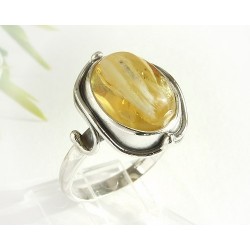 Bernstein-Ring  19 mm Silber-925  (HF237)