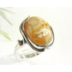 Bernstein Ring  18 mm Silber 925 HF241a