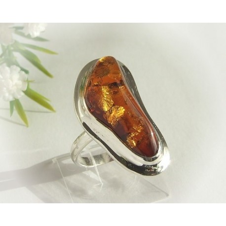 Bernstein-Ring 18,5  mm Silber-925  (HF134)