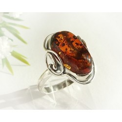 Bernstein-Ring 20 mm Silber-925  (HF136)