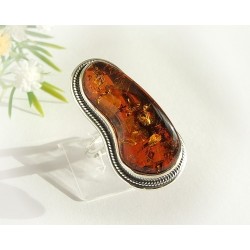 Bernstein Ring 18 mm Silber 925  HF164a