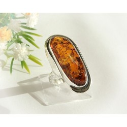 Bernstein-Ring 17,5 mm Silber-925  (HF148)