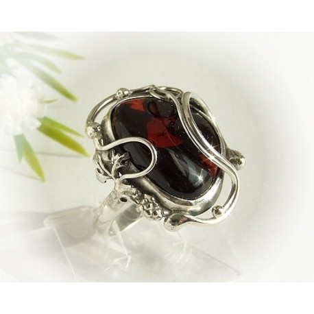 Bernstein Ring 18 mm Silber 925  HF154a