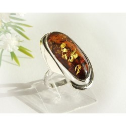 Bernstein-Ring 18 mm Silber-925  (HF162)