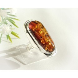 Bernstein-Ring 17,5 mm Silber-925  (HF151)