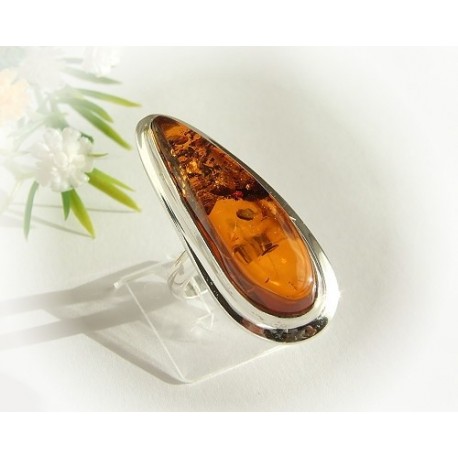 Bernstein-Ring 17,5 mm Silber-925  (HF152)