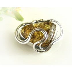Bernsteinschmuck  Bernstein Brosche Silber 925  CY66A*