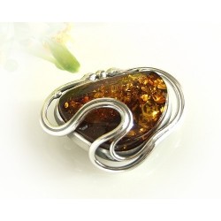Bernsteinschmuck  Bernstein Brosche Silber 925  CY68A*