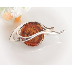 Bernsteinschmuck  Bernstein Brosche Silber 925  CY98