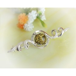 Bernsteinschmuck  Bernstein Brosche Silber 925   CY90