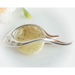 Bernsteinschmuck  Bernstein Brosche Silber 925  CY95