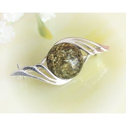 Bernsteinschmuck  Bernstein Brosche Silber 925  CY81