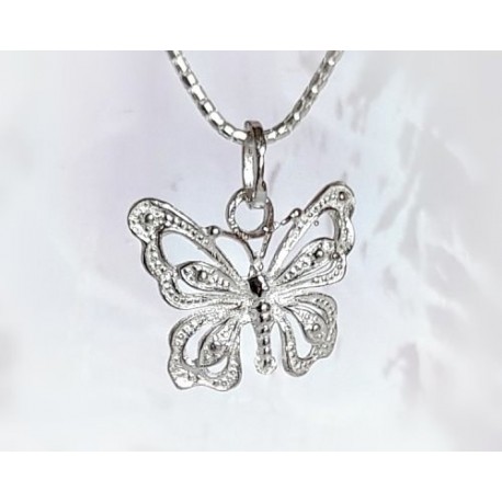 Schmetterling Anhänger Silber 925 | Halskette mit Schmetterling 925