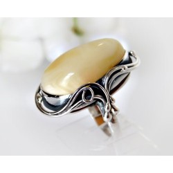 Bernstein-Ring  17 mm Silber-925  (HF281)