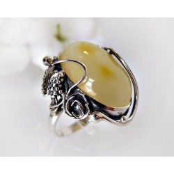 Bernstein-Ring  17 mm Silber-925  (HF287)