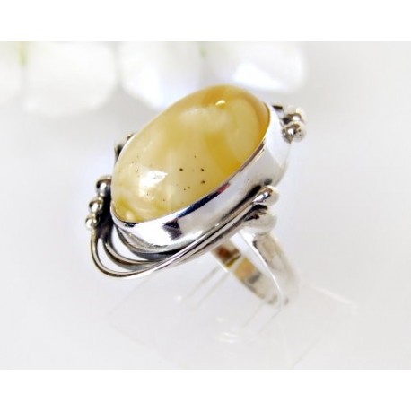 Bernstein-Ring  17 mm Silber-925  (HF288)