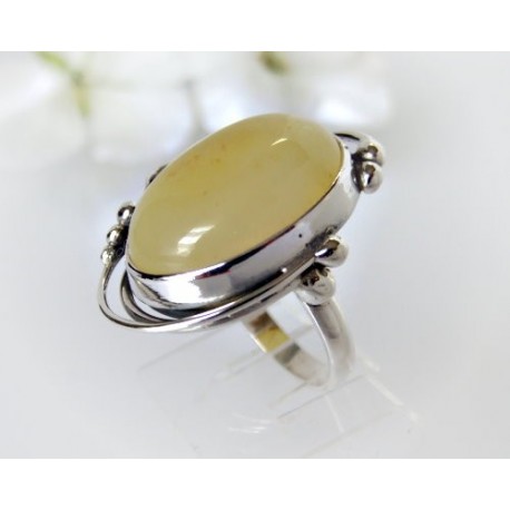 Bernstein-Ring  18 mm Silber-925  (HF269)