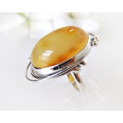 Bernstein-Ring  18 mm Silber-925  (HF285)