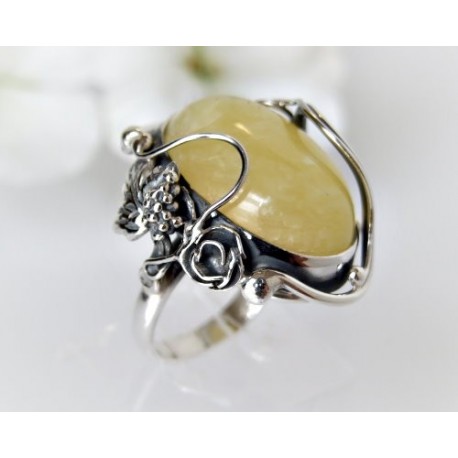 Bernstein-Ring  17 mm Silber-925  (HF280)