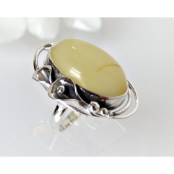 Bernstein-Ring  18 mm Silber-925  (HF278)