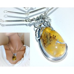 Bernsteinschmuck - Bernstein-Collier 45cm Silber 925 (DC77)