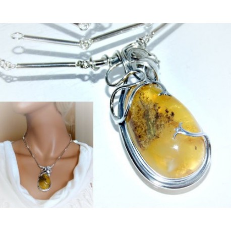 Bernsteinschmuck - Bernstein-Collier 45cm Silber 925 (DC77)