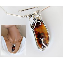 Bernsteinschmuck - Bernstein-Collier 45cm Silber 925 DC84