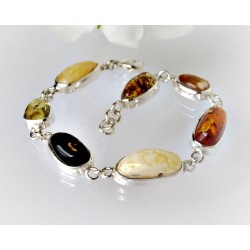 Bernstein-Armband Silber 19 cm Silber 925 CW110