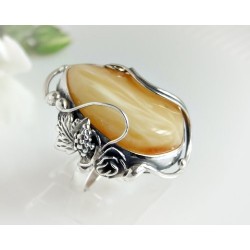 Bernstein-Ring  18 mm Silber-925 (BR120)