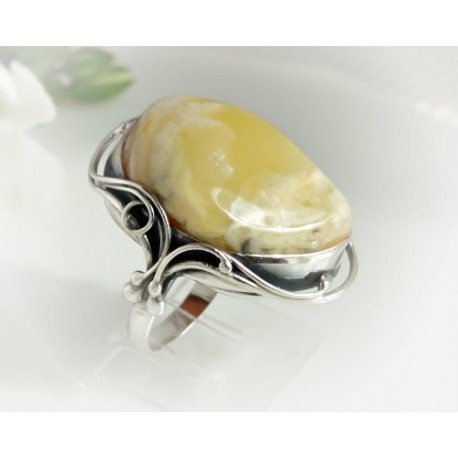 Bernstein-Ring  18 mm Silber-925 (BR105)