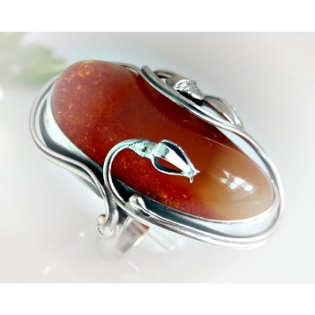 Bernstein-Ring  18 mm Silber-925 (BR101)