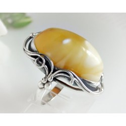 Bernstein-Ring  18 mm Silber-925 (BR109)