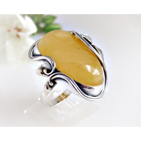 Bernstein-Ring  18 mm Silber-925 (BR137)